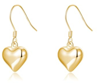 SLUYNZ 925 Sterling Silber Herz Hängend Ohrringe für Damen Mädchen Liebe Herz Ohrhänger Haken