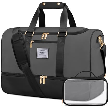 LOVEVOOK Weekender Groß Reisetasche, 50L Travel Duffle Bag Reisetaschen mit Kulturtasche, Schuhfach & Nassfach, Wasserdicht Sporttasche Gym Yoga Bag, Handgepäck Tasche für Sport Reise Flugzeug
