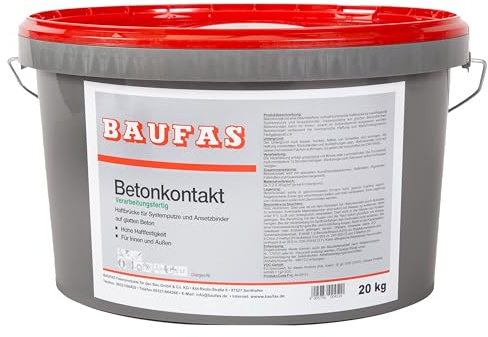 PLASTIC WORLD SOLUTIONS Baufas Betonkontakt - 6 kg Betongrund zur Grundierung von glatten Untergründen aus Beton und Stahlbeton verarbeitungsfertig