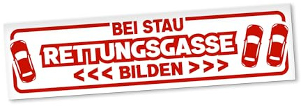PantherPixel Magnetschild Rettungsgasse Auto Hinweis Bei Stau Bilden Magnetfolie Wetterfest Magnetisch 20 x 5 cm Reflektierend
