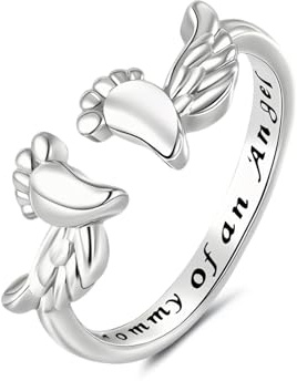 Deyanse Daumenring Damen mit Gravur, Offener Freundschaftsring mit Zirkonia | Umarmungsring für Frauen Mädchen Kinder, Kommt in Grußkarte Schmuck Geschenk Box, Hug Ring Umarmung zum Muttertag Geburtstag