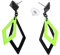 W WIDMANN MILANO Party Fashion - Rhombus Ohrringe, Ohrstecker, Modeschmuck, Disco, 80er, Kostüm, Karneval
