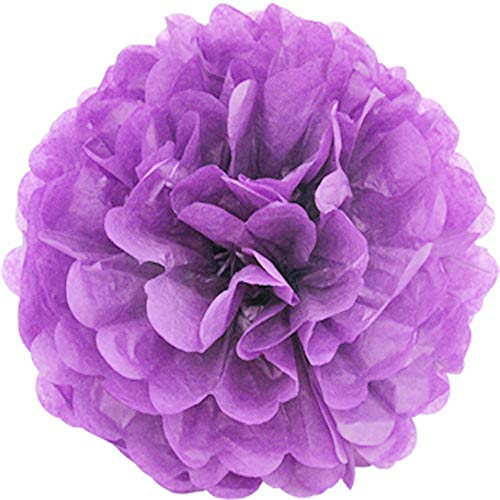 Creativery 10 Papier Pompon 20cm Set (Flieder/helllila 430) // Pompom Bommel Papier Kugel Seidenpapier Pompon Blumen Deko Hängedeko Raumdeko