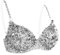 TiaoBug Damen Bügel BH glänzend Pailletten Party Top Bustier mit Glitzer Bra Bauchtanz Kostüm sexy Oberteil Clubwear Gogo Tanz Rave Outfits in 6 Farben Silber 38A-38B-38C