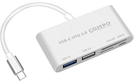 Adaptateur 5 en 1 Type C pour XIAOMI Mi 9 Smartphone Lecteur de Cartes SD TF USB 2.0 3.0 Micro-USB (Gris)