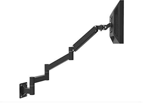 NBGYS Adjustable TV Wall Mount Bracket with Extended Arm, Ideal for 17-21 Inch Screens, VESA 75x75mm, 100x100mm, Perfect for Bedroom or Workspace, Swivel Design, Holds up to 5.5kgs