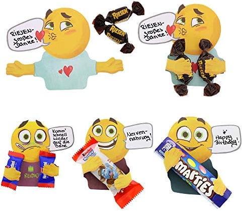 SURPRISA Sweet Hugs Set 'Smiley' für Schokolade, Dankeschön, individuelles kreatives Geschenk, Geburtstag, Gute Besserung
