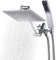 G-Promise All Metal 8 Dual Square Rain Shower Head Combo | Handheld Shower Wand with 71 Extra Long Flexible Hose | Smooth 3-Way Diverter | Adjustable Extension Arm - A Bathroom Upgrade (Chrome