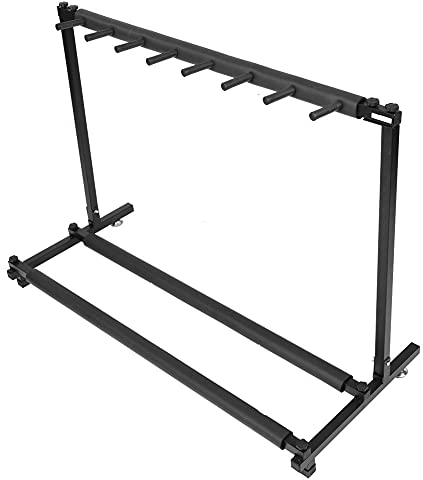 Ejoyous Gitarrenstaender Mehrfach 5 Fach, Multi-Gitarrenständer Metallgitarren Display Stand Rack Organizer Gitarrenstativ Gitarre Halterung mit Gummikontakte für Gitarrenläden(5)