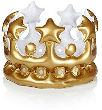 TOSSPER Kinder Geburtstagskrone Kinder Party Gold PVC Ballon Crown Cosplay Aufblasbare Hut 15 * 21 cm