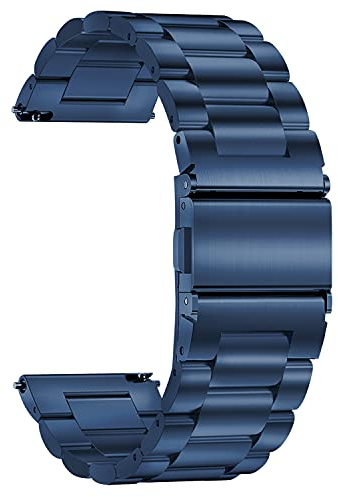 TStrap Cinturino Orologio Metallo 20mm - Cinturini per Orologi di Ricambio Blu a Sgancio Rapido per Uomo e Donne - Cinturino per Orologio in Acciaio Inossidabile Smartwatch - 16mm 18mm 20mm 22mm