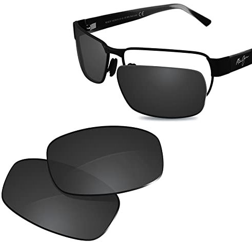 Glintbay 100 % passgenaue Ersatz-Sonnenbrille für Maui Jim Black Coral MJ249, Polarisiertes, fortschrittliches Schwarz, Small