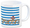 Kaffeebecher mit Moin-Schriftzug und Rettungsring weiß blauer Hintergrund Dekoration Maritim Geschenkidee Moin Tasse mit Seil Tau Seemann Geschenk Friesland