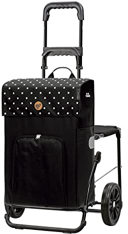 ANDERSEN Einkaufstrolley - Komfort Shopper Malit schwarz 49 L Einkaufswagen,langlebig,Thermo, klappbar, mit Sitz, multifunktional