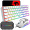 Tastiera da Gioco Compatta Cablata al 60% 61 Tasti 11 Tasti Completi con Retroilluminazione RGB Anti-ghosting + Mouse Leggero Cablato 2400 DPI + Adattatore Convertitore per Giocatori PS4/Xbox (Bianco)