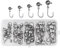 yufana 45 Stück Jighaken mit Round Jighead,Fishing Premium Offset Haken Set Bleikopf-Angelhaken Set mit verschieden Größe 2g 3.5g 5g 7g 10g