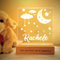 SBUGATTA |Lampada Personalizzata Con Nome |Lampada Notturna Bambino Bambina Neonato |Luce Notturna Personalizzata Bambini |Regalo Battesimo Bimbo Bimba|Regalo Nascita Bimbo Bimba (Luna-Nuvole)
