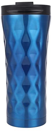 Taza de viaje para té Taza termo de diamante irregular Taza de café de acero inoxidable de doble capa con forma especial