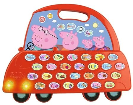 Trefl, VTech - Peppa Pig, Buchstabe Auto Peppy - Pädagogisches Elektronisches Spielzeug, Buchstaben und Ihre Aussprache, Spielen, Lernen mit den Helden Märchen Schweinchen Peppa, Spielzeug für Kinder