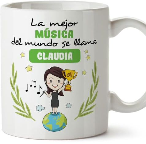 MUGFFINS Tazas Personalizadas para MÚSICA mujer - En Español - Eres Mejor del Mundo - 11 oz / 330 ml - Regalo Personalizable original y divertido