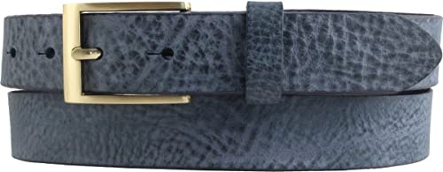 BELTINGER Herren-Gürtel aus weichem Vollrindleder Vintage-Look 3 cm | Leder-Gürtel für Herren mit goldener Gürtelschließe 30mm | Schmaler Gürtel Used-Look | Marine 90cm
