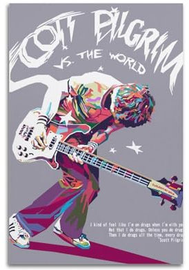Scott Pilgrim Poster, Wandkunst, Dekoration, Gemälde, ästhetische Wandkunst, Malerei, Leinwand, Poster, Dekoration, Büro, Schlafzimmer, 30 x 45 cm, ungerahmter Stil