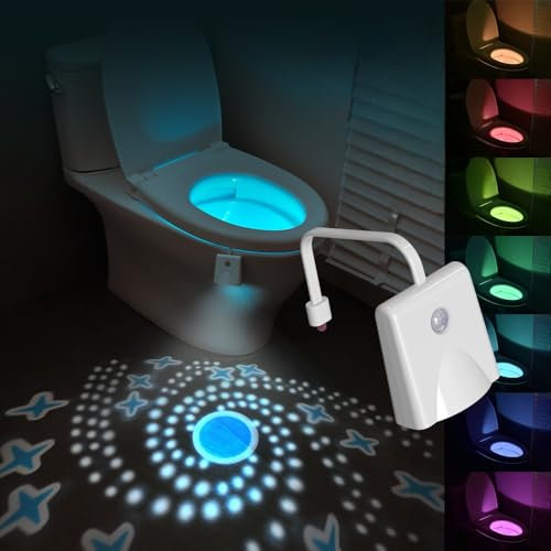 LUXSSOLX Toilet Light*Body Sensing*RGB Multicolor*USB Charging*Upgraded-Light up Floor*Motion Sensor*No Battery*Easy to Install*Full of Dream