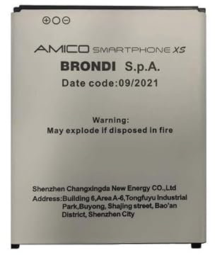 MOVE born to be tech Batteria Originale X BRONDI Amico Smartphone XS Liion 3,7V 2200mAh Watt 8.14Wh [Dim:72x60x4.5]