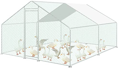 Yakimz XL Hühnerstall Freilaufgehege mit Sicherheitsschloss und Wasserdichtes PE-Farbtuch, Outdoor Geflügelstall, Viel Platz für Hühner, Kaninchen und weitere Kleintiere, Schnell zu reinigen 3x2x2m