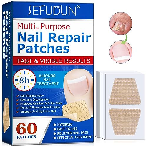 TailaiMei Fungal Nail Treatment,Nail Repair Patches 60PCS,Toe Nail Treatment,Nail Repair Treatment for Restores Damaged Nails, 8 Hour Overnight Nail Repair Restores Healthy Nails