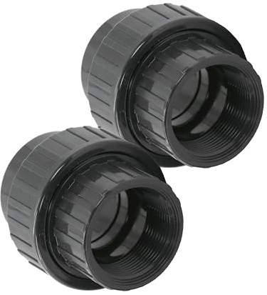 HAF® 2X PVC Fittings Verschraubung mit 50mm Klebemuffe x 1 1/2 Innengewinde | Adapter aus grauem PVC-U für Poolverrohrungen & sämtliche Rohrleitungen | Qualität: Made in Europe - Menge: 2 Stück