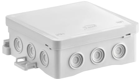 SIMET Anschlussdose NS7 FASTBOX&HOOK, Abmessungen 100 X 100 X 40 mm, grau, halogenfrei, selbstverlöschend, UV-beständig, IP54, 1 St.