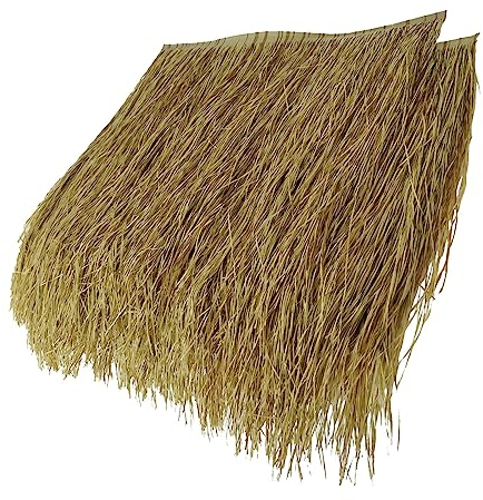 Generic Natural Palm Thatch Rolls - Authentic Straw Roof Thatch Tile For Garden Patio Deck Gazebos - Perfect Tiki Decorations For Wall House