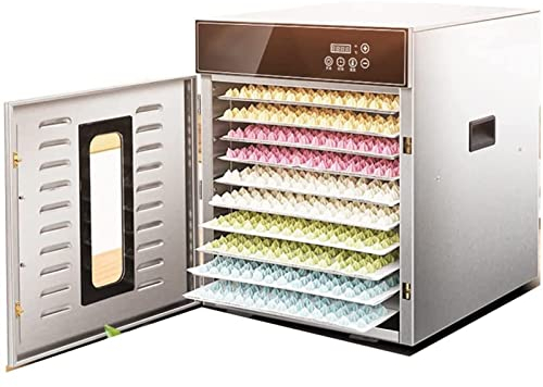 Máquina deshidratadora de alimentos con temperatura ajustable y temporizador de 24 horas, deshidratadores de 12 bandejas para alimentos y cecina, frutas, golosinas para perros, hierbas, refrigeri