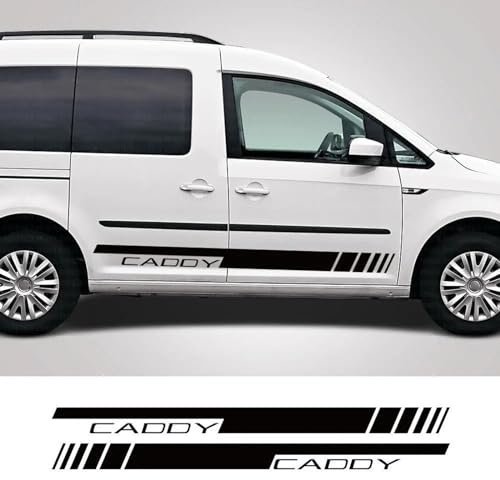 LIOUFTT Auto-Seitenstreifen-Aufkleber, Vinyl-Aufkleber, passend für VW Caddy MK1 MK2 MK3 MK4 4 3 2 Maxi Kombi Camper Van Zubehör