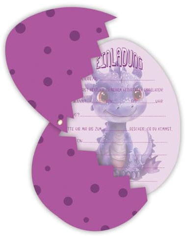 ZELAITE 10 Einladungskarten Kindergeburtstag Jungs, Dinosaurier Einladungskarten, Dinosaurier Einladung Kindergeburtstag für Mädchen Jungen, inkl. 10 Briefumschläge (B)