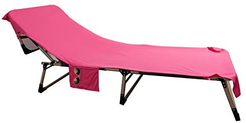 Handtuch für Sonnenliege – Handtuch für Strandstuhl 210 x 75 cm, Handtuch für Poolstuhl aus Mikrofaser | bequemer Handtuchbezug für Chaiselongue Sessel mit Seitentaschen