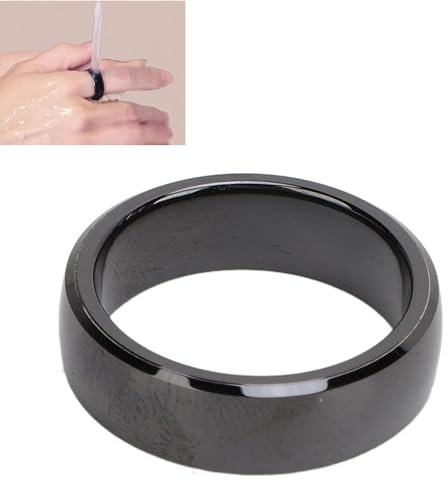 Anello Intelligente NFC, Anello da Dito Portatile in Ceramica Intelligente per Uomo Donna, Anello da Dito Intelligente in Ceramica Nera Impermeabile IP68 per Controllo Accessi
