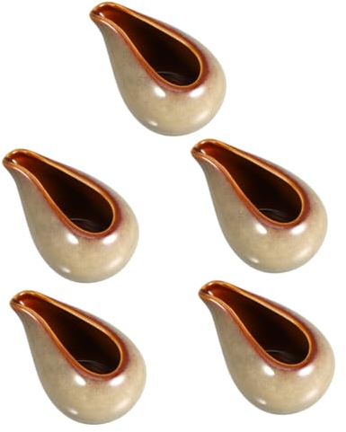 HOLIDYOYO 5 Pz pentola per Immersione Barbecue Crema Liquido Scodella Festa Piccola brocca Mini Porcellana Ciotola Barca tazzine da Espresso brocca di Panna brocca di Salsa Ceramica