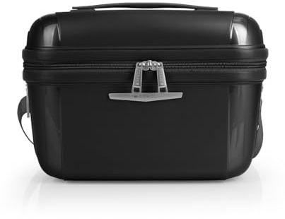Gabol Queens Hartschalen-Reise-Kulturbeutel, 32 x 23 x 19 cm, Gewicht 0,83 kg, Kapazität 13,7 l, Befestigung an Koffer und Ordner, Spanisches Design aus Polypropylen, robust und PVC-frei, Schwarz