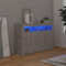 TJROO Vitrine mit Türen 115,5 x 30 x 75 cm Anrichte Vitrine Vitrine Schrank für Wohnzimmer Hochschrank Aufbewahrungsschrank Esszimmer Schrank mit Türen aus Holz mehrschichtig grau Beton