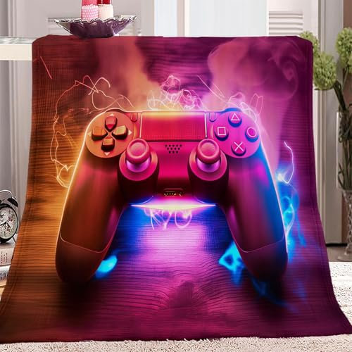 wohndecke Neon-Ranger-Controller, Super Weiche Gemütliche Warme Flanell-Wurfdecke, Gamer leichte dekorative Klimaanlagen-Decke, Sofa Couch Wohnzimmerdekoration für Erwachsene Kinder Büro 180 x 200 cm