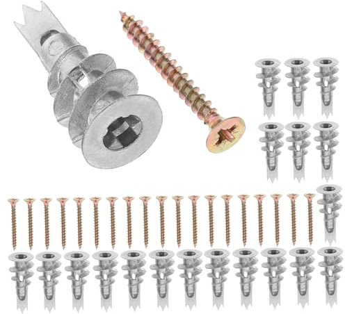 BELLIFFY 20sätze Hohlwanddübel Und Schraubensatz Für Trockenbau Trockenbauschrauben Und Wanddübel Zum Befestigen Von Leuchten Spiegeln Und Hochleistungs-dübel Für Einfache Und