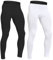 HYCOPROT 2er Pack Kompressionshose Herren Schnelltrocknende Laufhose Sport Leggings Atmungsaktiv Funktionsunterhose Tight Hose für Basketball Fitness Joggen (Schwarz/Weiß, XXL)