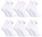 Starvortex Tennissocken Kinder 31-34, 6-Paare Weiß Baumwolle, Süße Socken für Mädchen und Jungs, Bequeme Hohe Socken, Hochelastisch, Sportsocken für Tennis