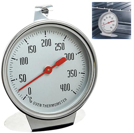 Backofenthermometer,0~400 ℃ Backofen Thermometer Ofenthermometer Edelstahl Backofen Thermometer Multifunktions Küchen Lebensmittel Temperaturanzeige zum Backen BBQ & Kochen