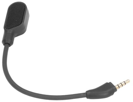 Mic de Jeu de Remplacement pour Casque de Jeu Cloud III, Microphone de Flèche D'amortissement du Bruit Détachable avec Interface AUX de 3,5 Mm, Connecteur plaqué Or (Micro