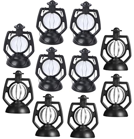 Generisch 10 Stück Retro Petroleumlampen Ornamente Laterne Mini Puppenmöbel Petroleumlichter Mini Petroleumlampe Miniatur Szenenzubehör Retro Foto Requisiten Kinderspielzeug