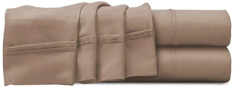 Imperial Rooms Flat Sheet Super King 2 Pack 100% Egyptian Cotton 200 Thread Count Soft Bed Top Beige Sheets Hotel Quality