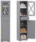 COSTWAY Bathroom Tall Cabinet, Freestanding Narrow Storage Cupboard with Drawer, 2 Doors & Adjustable Shelves, Wooden Tall Slim Bathroom Unit Floor Cabinet for Living Room Hallway, 40x30x168cm (Grey)